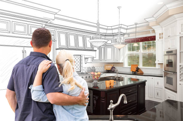 Custom kitchen cabinets installed in a Chantilly home